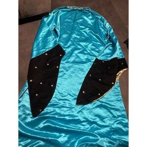 Turquoise and Black Star-Studded mUMU Costume Performance Wear‎ H-705